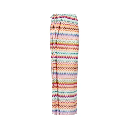 Missoni Pixel-Effect Zigzag Pattern Long Pareo Skirt