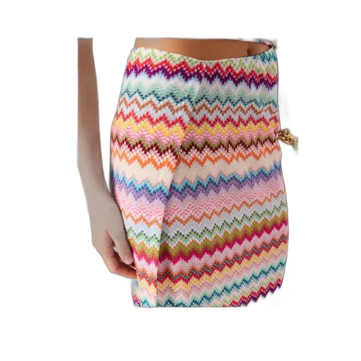 Missoni Pixel-Effect Zigzag Pattern Long Pareo Skirt