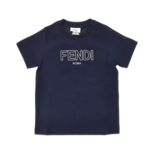 Fendi Kids Logo Printed Crewneck T-Shirt