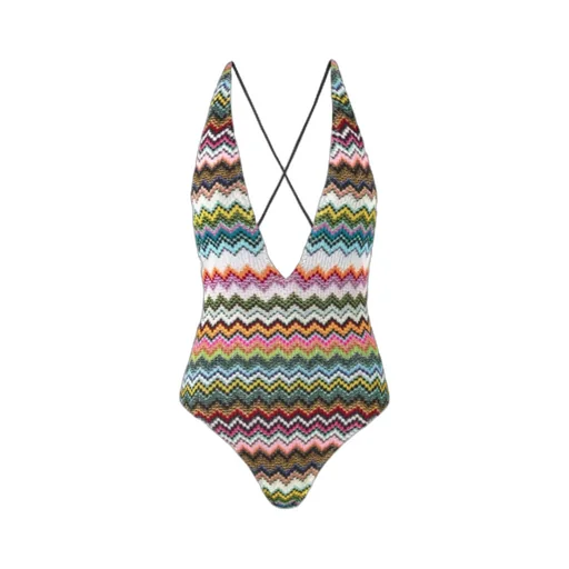 Missoni Pixel-Effect Zigzag Pattern One-Piece Swimsuit