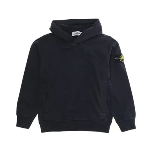 Stone Island Junior Long Sleeved Logo Patch Hoodie