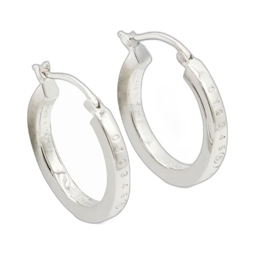 Mm6 Maison Margiela Numeric Logo Engraved Hoop Earrings