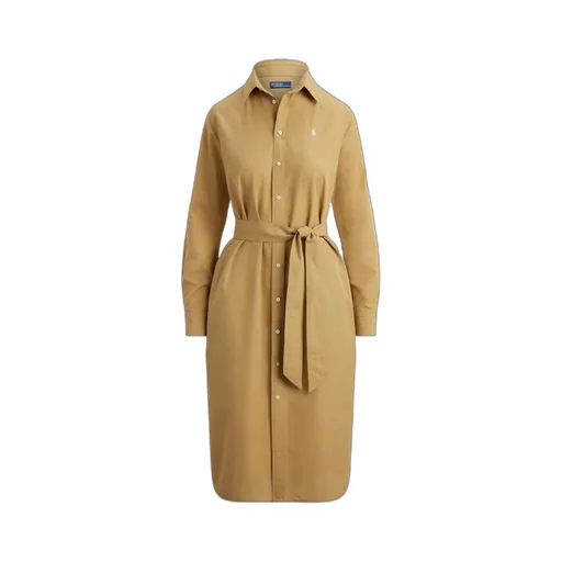 Polo Ralph Lauren Logo Embroidered Belted Waist Shirt Dress