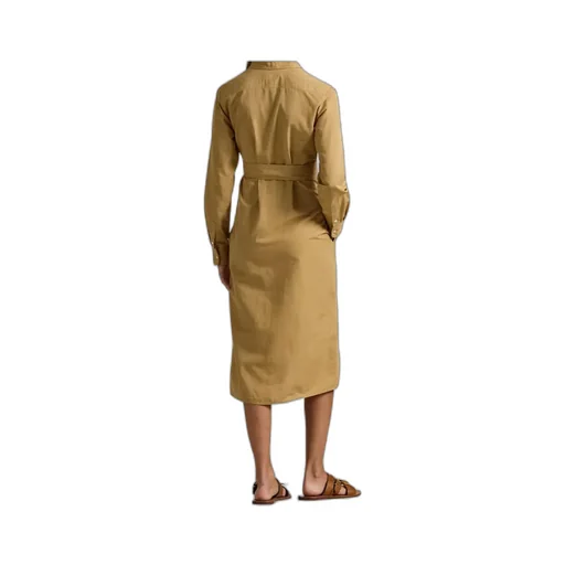 Polo Ralph Lauren Logo Embroidered Belted Waist Shirt Dress