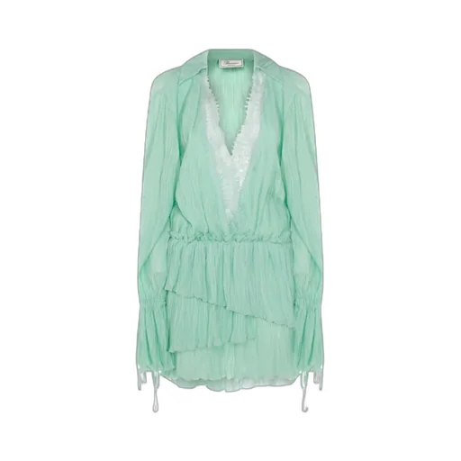Blumarine Long-Sleeved V-Neck Dress