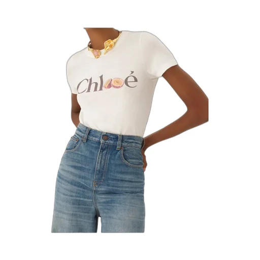 Chlo Logo Printed Crewneck T-Shirt