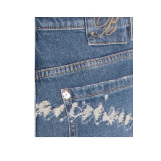 Blumarine Straight-Leg Distressed Jeans