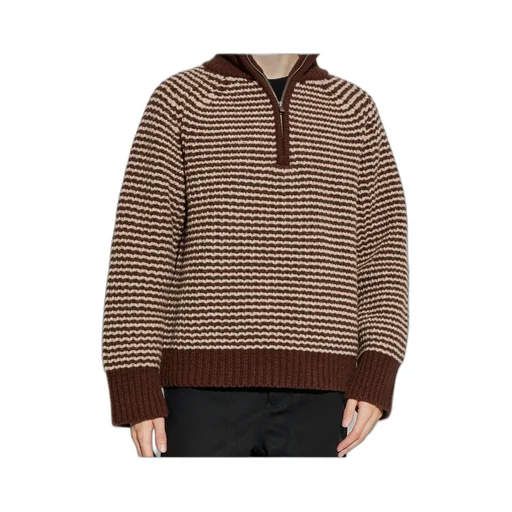 Bristol Striped Zip-Neck Sweater