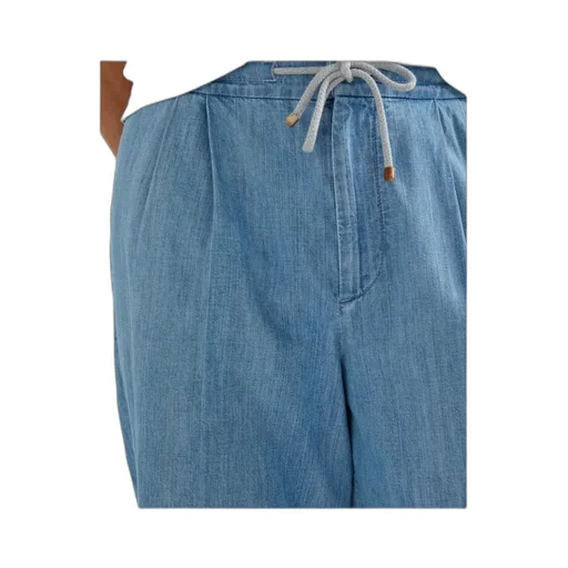 Brunello Cucinelli Double Pleats Lightweight Denim Trousers