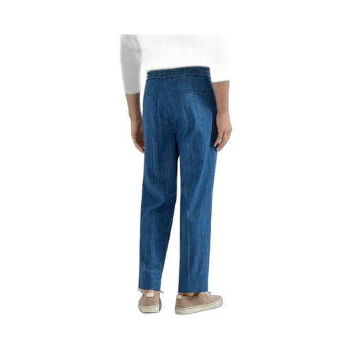Brunello Cucinelli Double Pleats Lightweight Denim Trousers