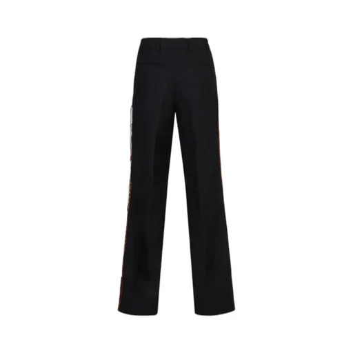 Dries Van Noten Velvet-Trim Straight-Leg Trousers