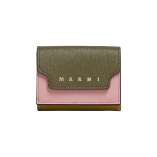 Marni Logo Printed Panelled Compact Wallet