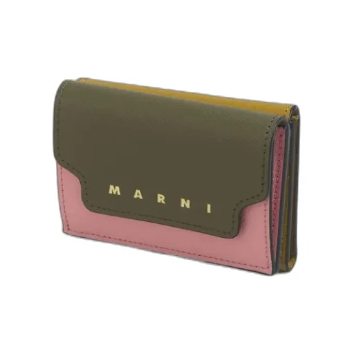 Marni Logo Printed Panelled Compact Wallet