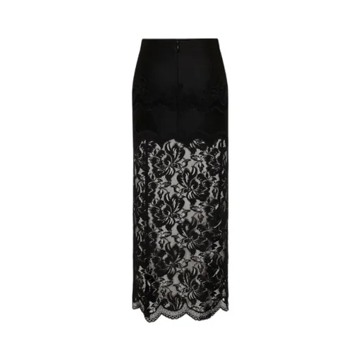 Rabanne Scalloped Lace Midi Skirt