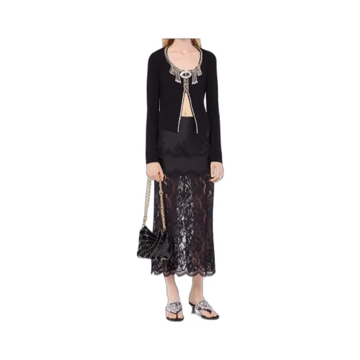 Rabanne Scalloped Lace Midi Skirt