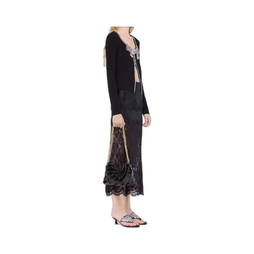 Rabanne Scalloped Lace Midi Skirt
