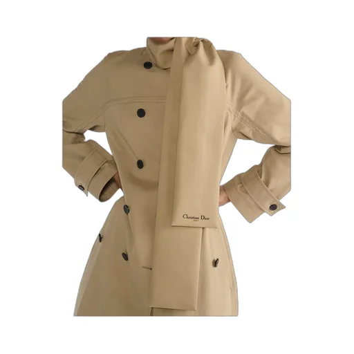 Trench Coat With Scarf Collar