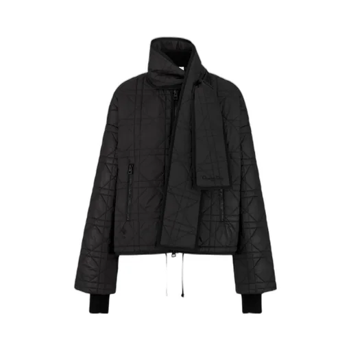 Macrocannage Coat With Scarf Collar