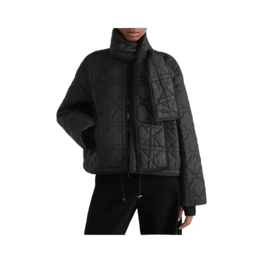Macrocannage Coat With Scarf Collar