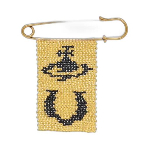 Beaded Charm Brooch