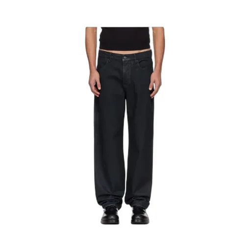 Marine Serre Moon Waxed Denim Straight Jeans