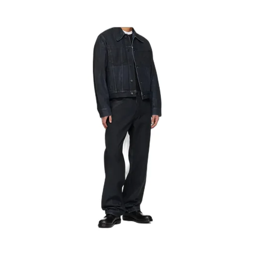 Marine Serre Moon Waxed Denim Straight Jeans