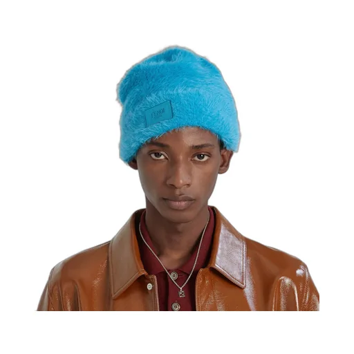 Fendi Logo Patch Turned-Up Brim Beanie