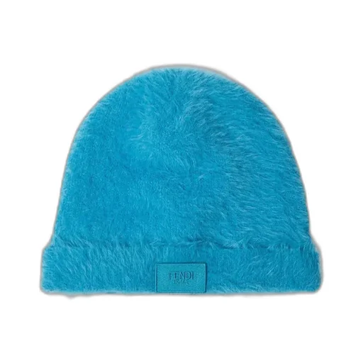 Fendi Logo Patch Turned-Up Brim Beanie