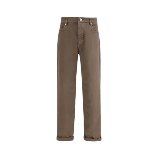 Brunello Cucinelli Logo Patch Straight-Leg Jeans