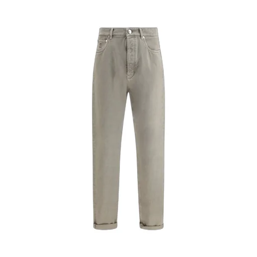 Brunello Cucinelli Garment-Dyed Iconic Fit Five-Pocket Trousers