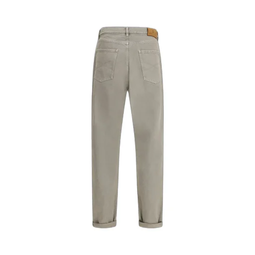 Brunello Cucinelli Garment-Dyed Iconic Fit Five-Pocket Trousers