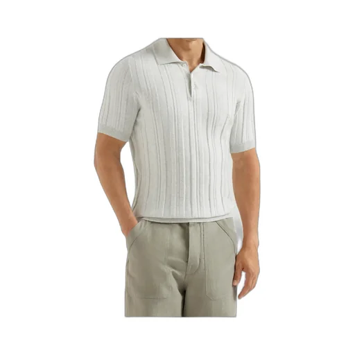 Button-Fastening Short-Sleeve Polo Shirt