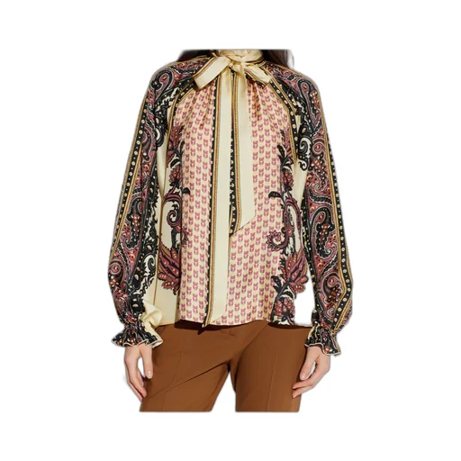 Etro Scarf And Floral Geometric Motif Twill Blouse