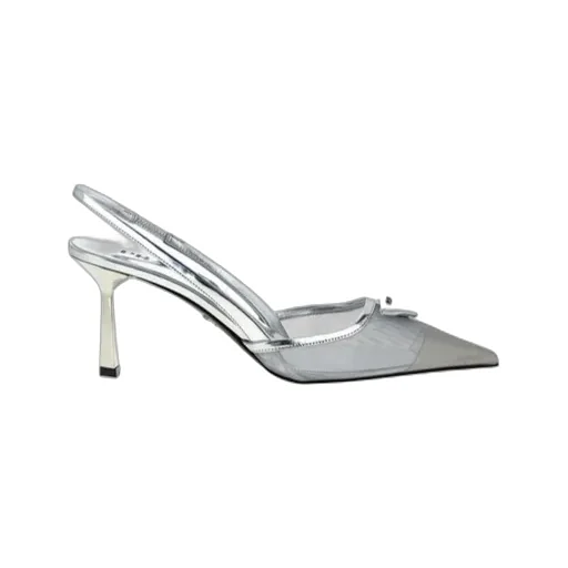 Prada Mesh-Panelled Slingback Pumps