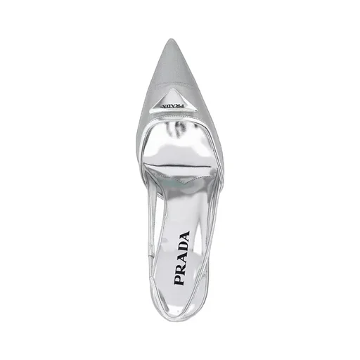 Prada Mesh-Panelled Slingback Pumps