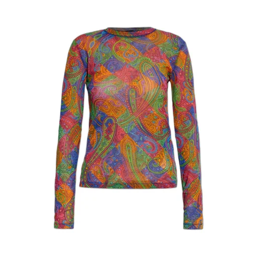 Etro Geometric Paisley Motif Tulle Top