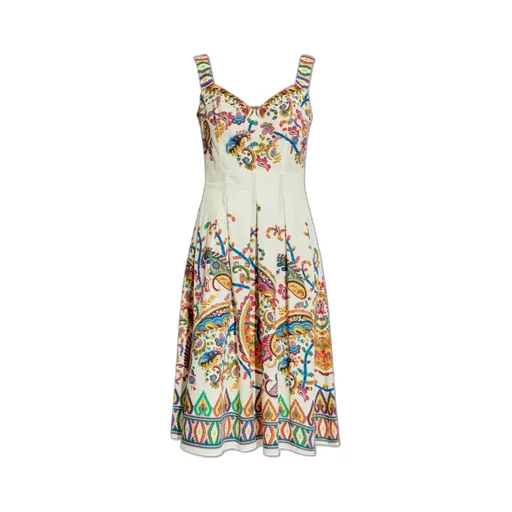 Etro Paisley-Printed Pleated Midi Dress
