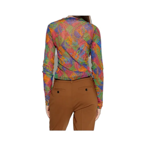 Etro Geometric Paisley Motif Tulle Top