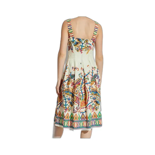 Etro Paisley-Printed Pleated Midi Dress