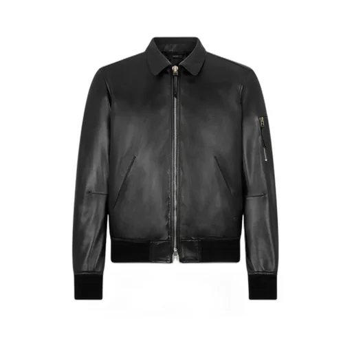 Front Zipper Leather Jacket