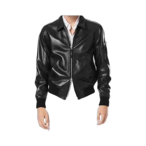 Front Zipper Leather Jacket