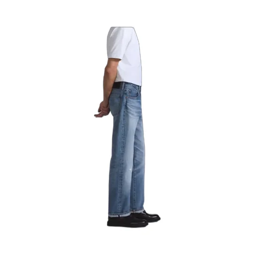 Distressed Belt-Loop Jeans