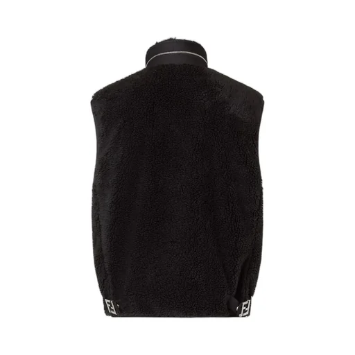 Fendi Turtleneck Zip-Up Fur Vest