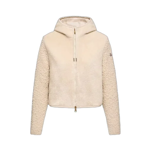 Moncler Bouclé & Teddy Zip-Up Hoodie