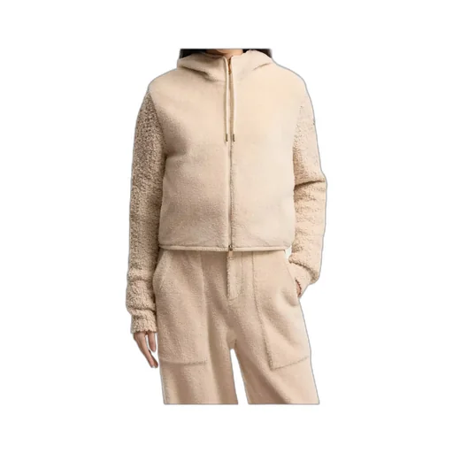Moncler Bouclé & Teddy Zip-Up Hoodie