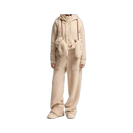 Moncler Bouclé & Teddy Zip-Up Hoodie