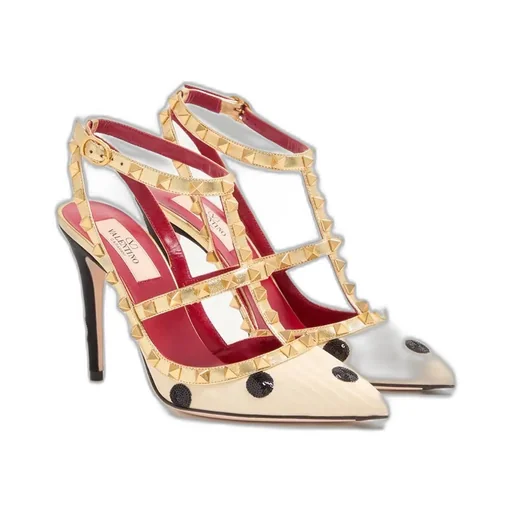 Rockstud Pump With Plus De Pois Embroidery 100Mm