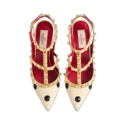 Rockstud Pump With Plus De Pois Embroidery 100Mm