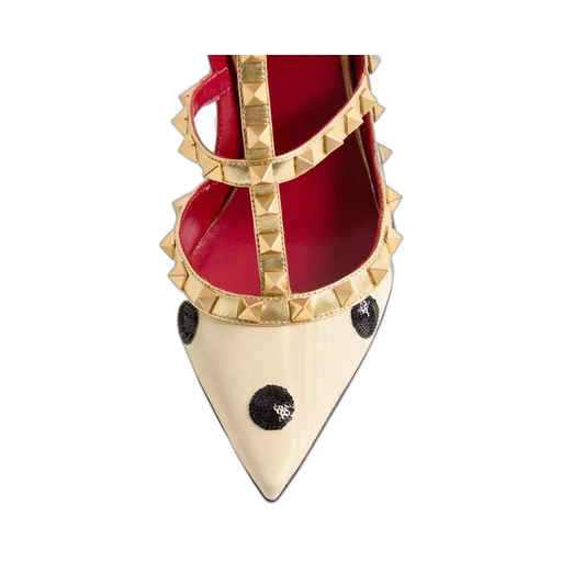 Rockstud Pump With Plus De Pois Embroidery 100Mm