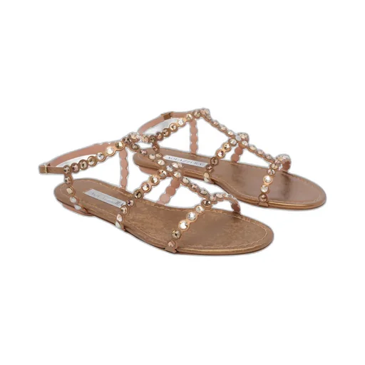 Aquazzura Embellished Round-Toe Sandals